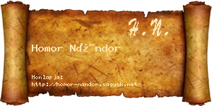 Homor Nándor névjegykártya