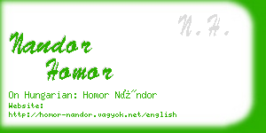 nandor homor business card